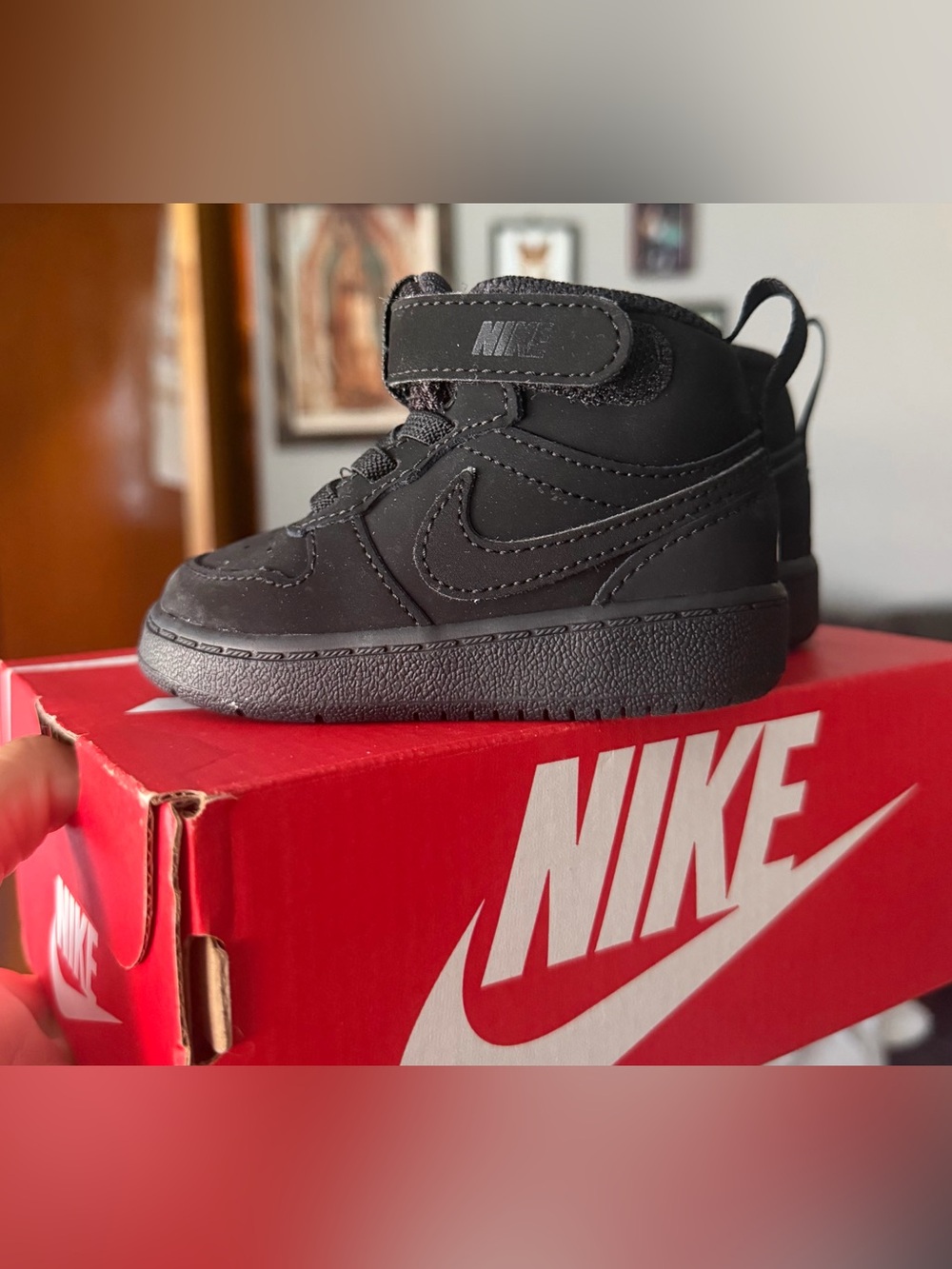 Black Nike Toddler Court Borough Mid 2 (TDV) CW5869 001